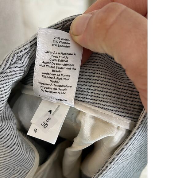 Talbots Women's Sz 10 Gray & White Striped Newport Straight Leg Pants #0396 - Picture 6 of 10